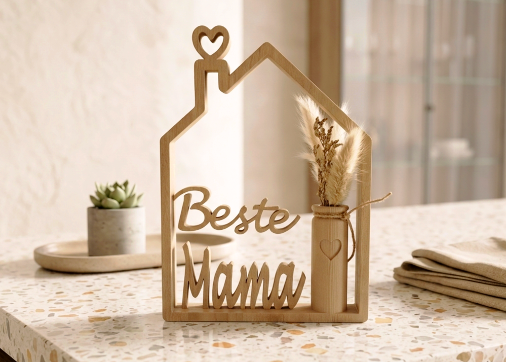 Beste Mama Haus Aufsteller / Deko / Geschenk - 3D Druck - aus Österreich