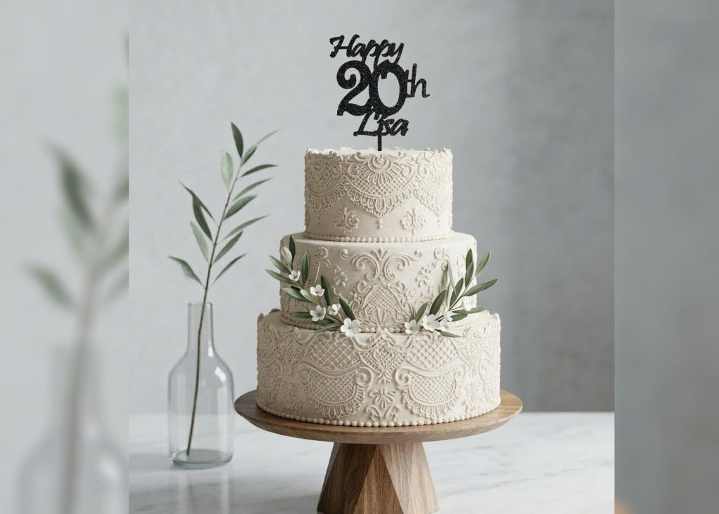 Personalisierter Caketopper mit Jahreszahl & Namen | 3D-Druck Österreich
