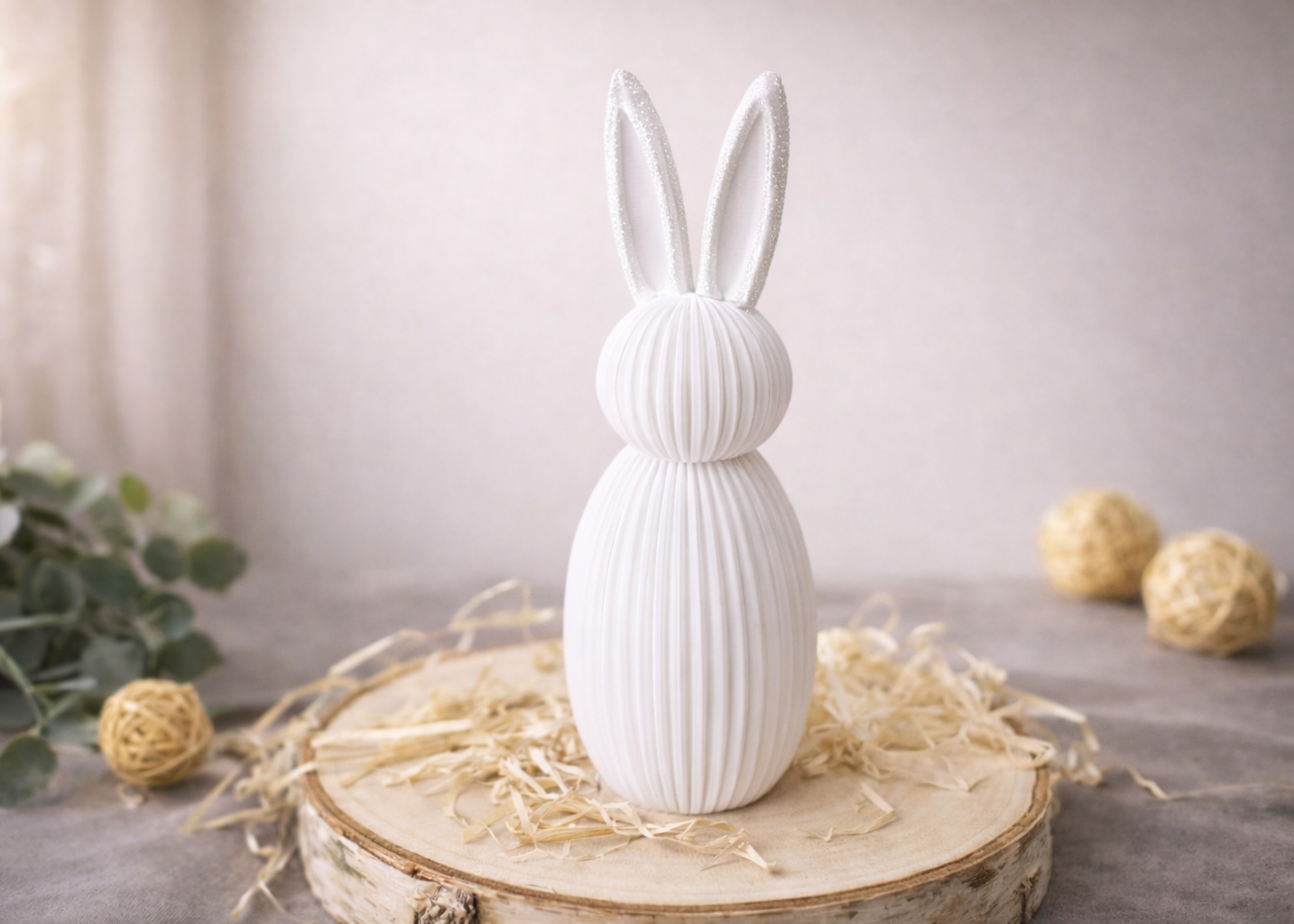 Osterhasen Deko geriffelt – 3D gedruckt in Österreich - umweltfreundliche Oster Deko