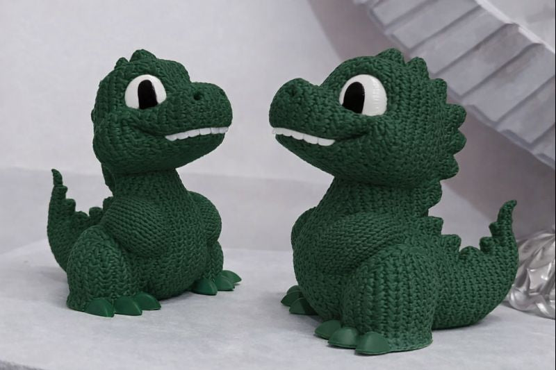 Dino im Stickstil