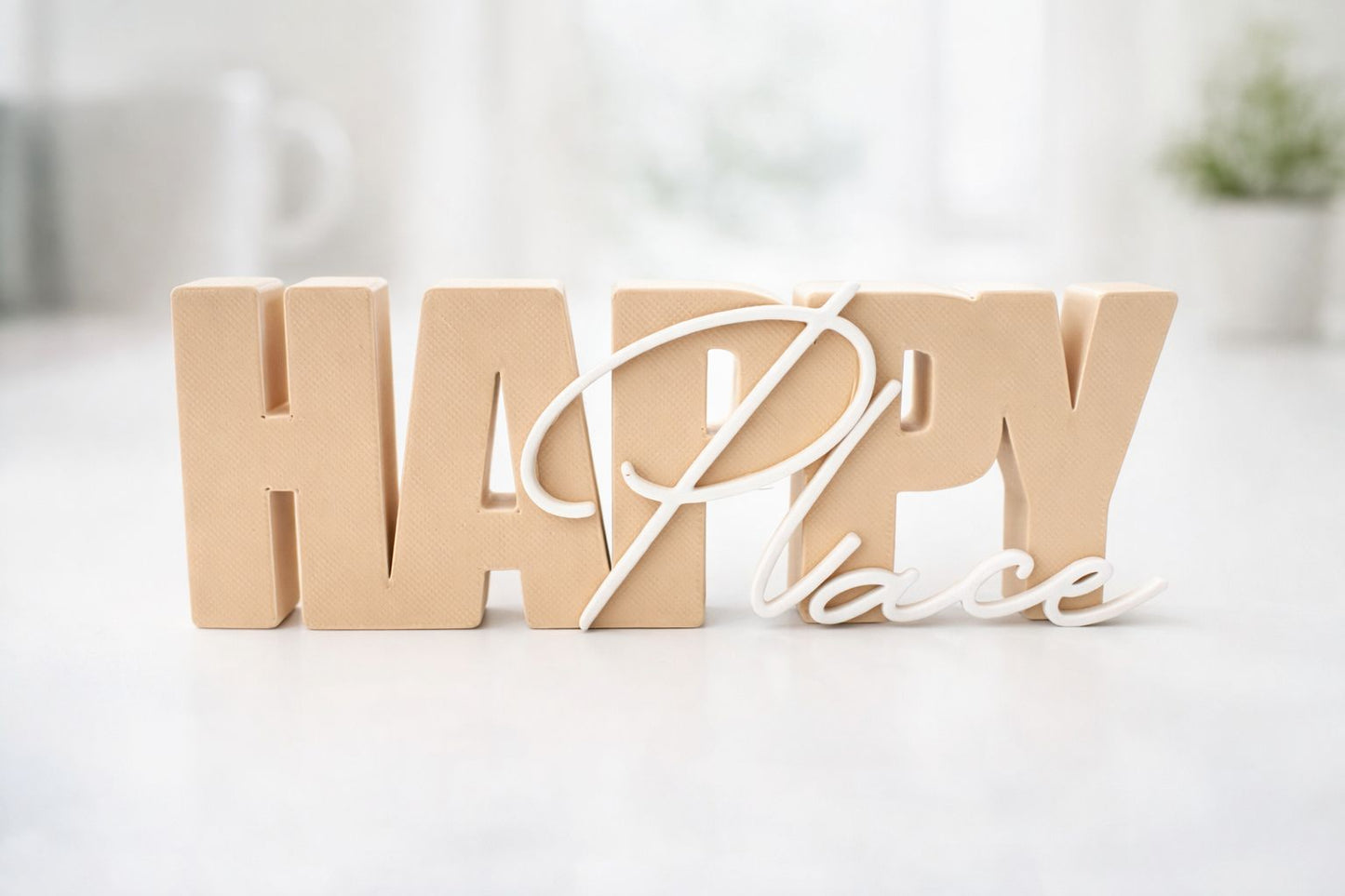 „Happy Place“ Schriftzug – Wohlfühl-Deko mit positiver Botschaft