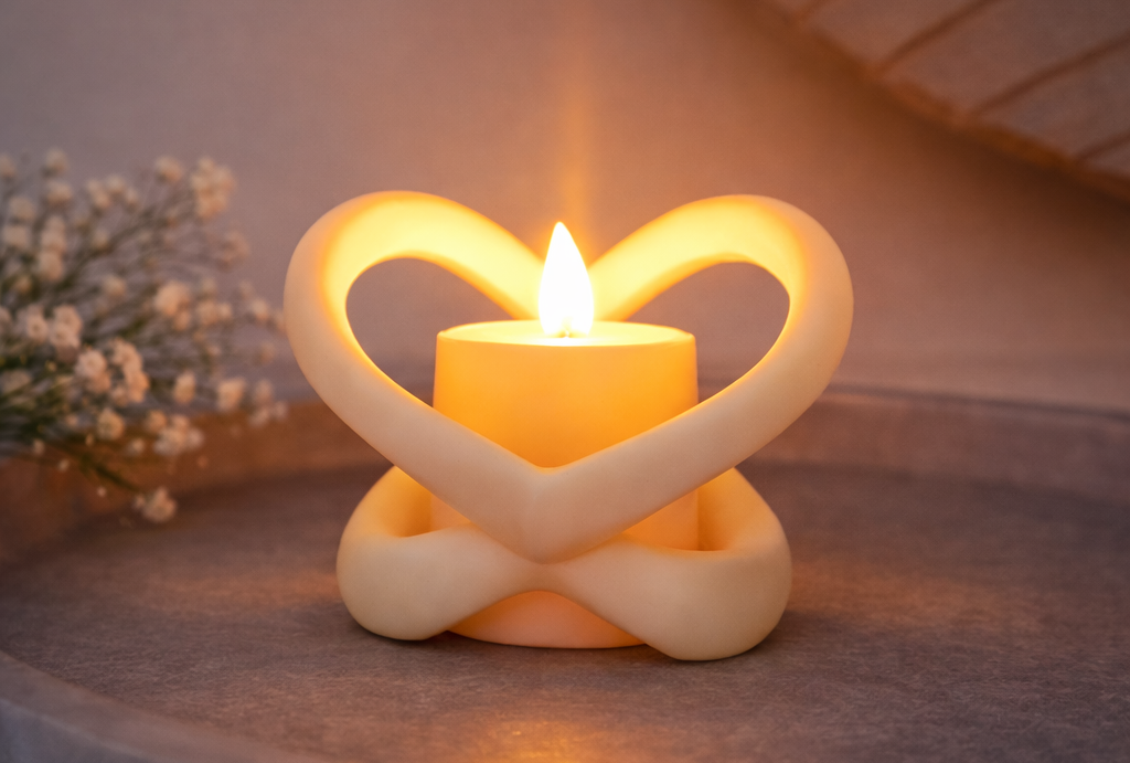 Unendlichkeits-Liebes-Kerzenhalter - Aufsteller / Geschenk - 3D Druck aus Österreich