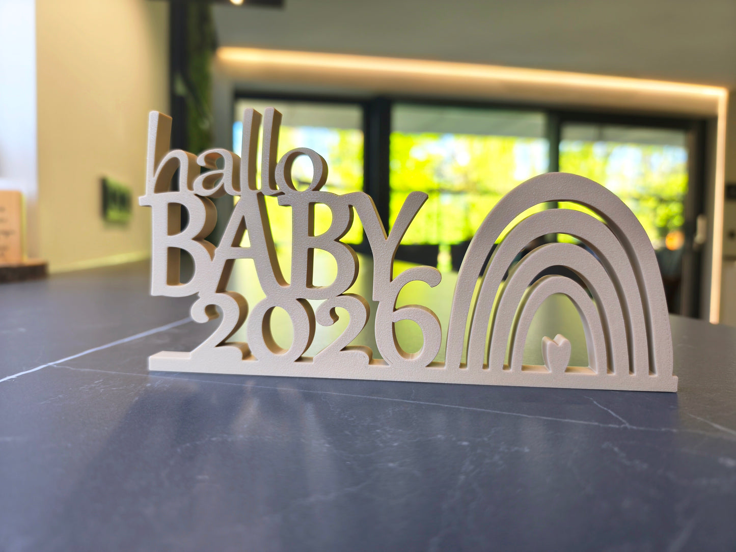 "Hallo Baby" Schrifzug Aufsteller / Deko / Geschenk - 3D Druck - aus Österreich