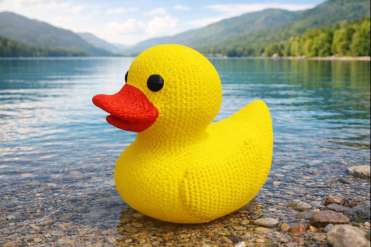 Ente im Strickstil – Deko- & Sammlerfigur