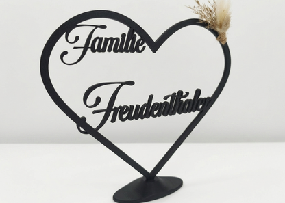 Personalisierter Herz Aufsteller / Deko / Geschenk Hochzeit - 3D Druck - aus Österreich