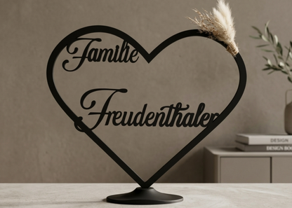 Personalisierter Herz Aufsteller / Deko / Geschenk Hochzeit - 3D Druck - aus Österreich