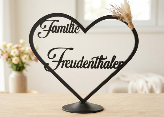 Personalisierter Herz Aufsteller / Deko / Geschenk Hochzeit - 3D Druck - aus Österreich