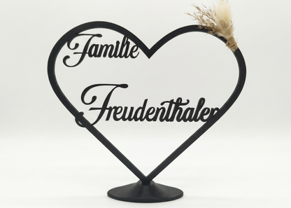 Personalisierter Herz Aufsteller / Deko / Geschenk Hochzeit - 3D Druck - aus Österreich
