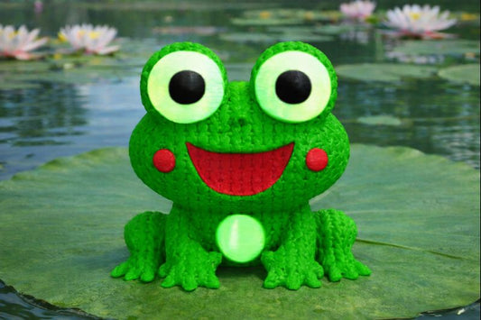 Frosch im Strickstil