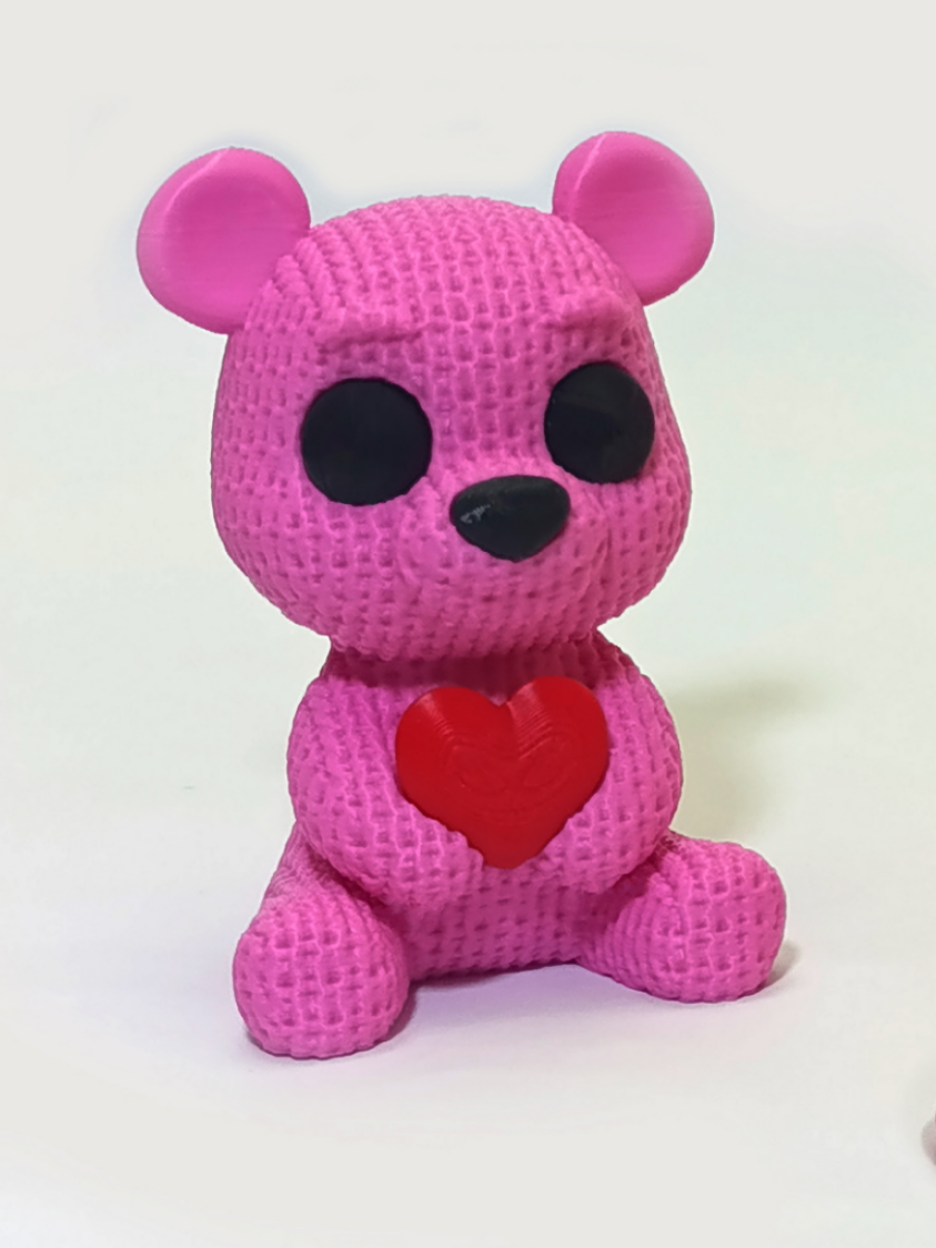 Herzbär im Strickstil