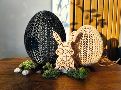3D Osterhase mit Muster – Premium 3D gedruckte Osterdeko aus Österreich