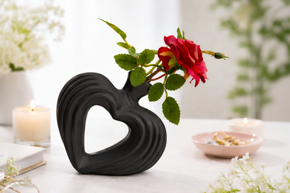 Herzvase "Pure Love" 3D-Druck 17cm – Elegante Deko für Valentinstag & Hochzeit