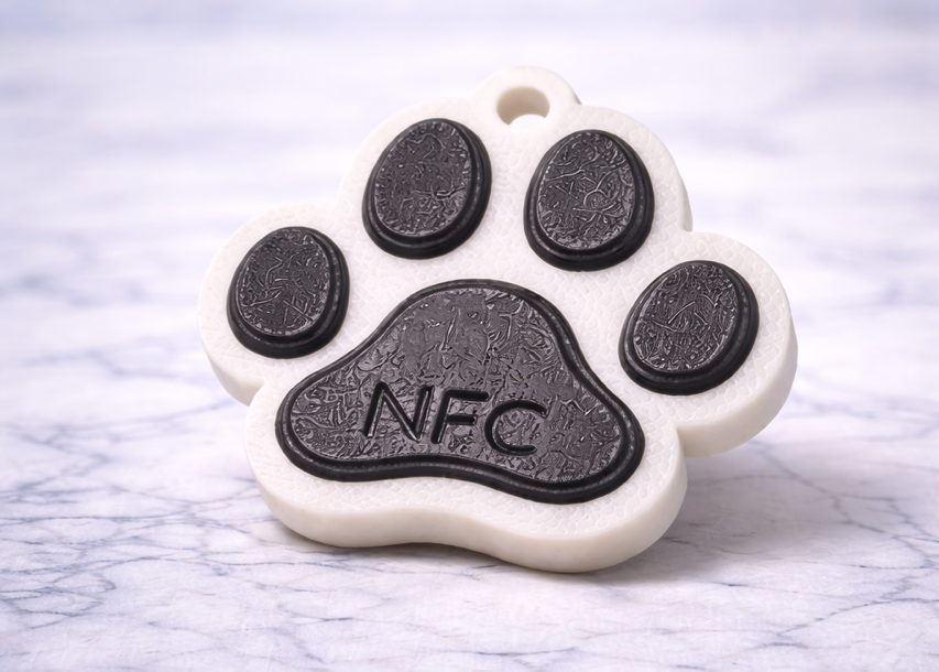 SmartTag NFC als Hundemarke oder Schlüsselanhänger – 5 Stück personalisierbarer NFC-Chip