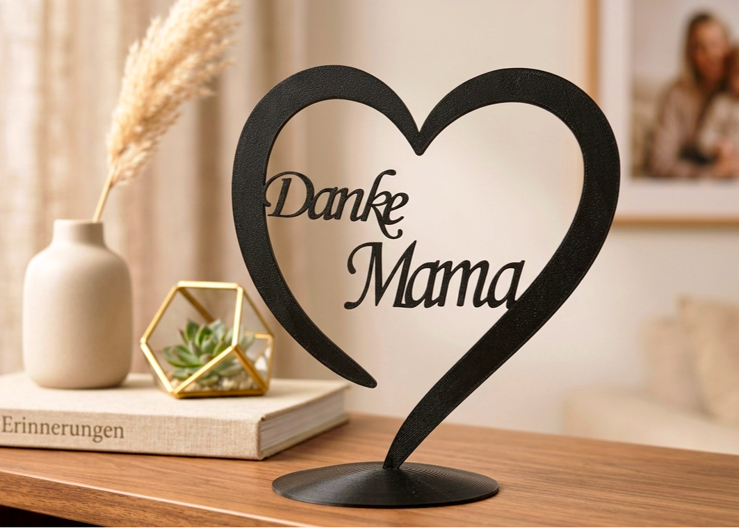 Danke Mama Herz Aufsteller / Deko / Geschenk - 3D Druck - aus Österreich