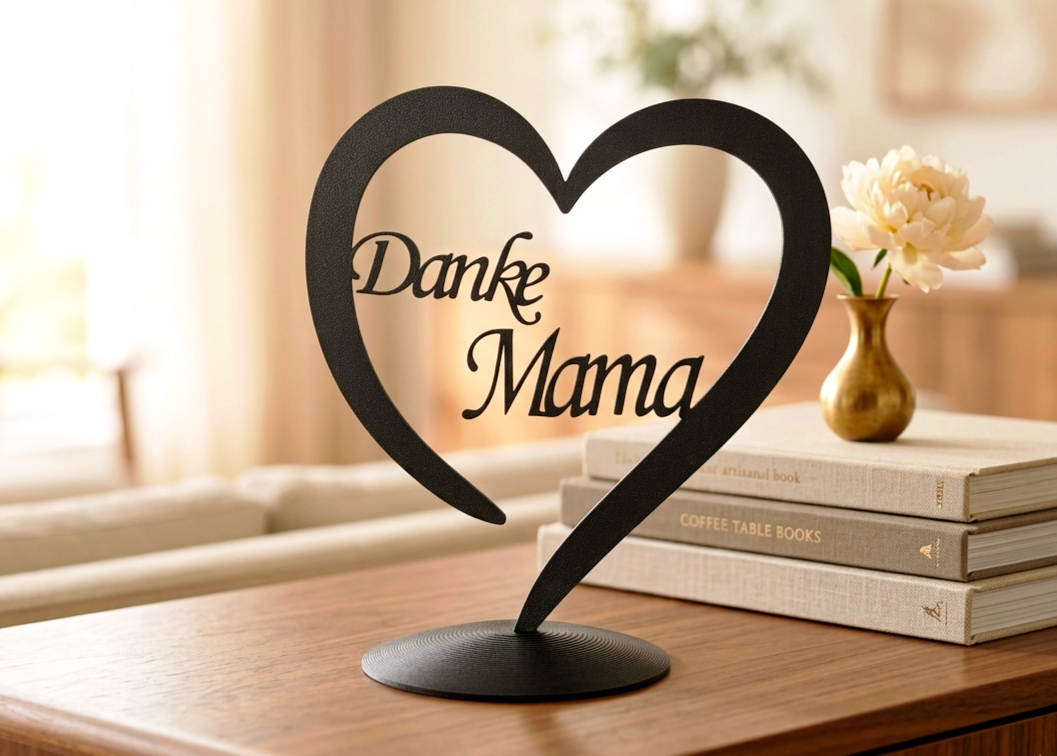 Danke Mama Herz Aufsteller / Deko / Geschenk - 3D Druck - aus Österreich