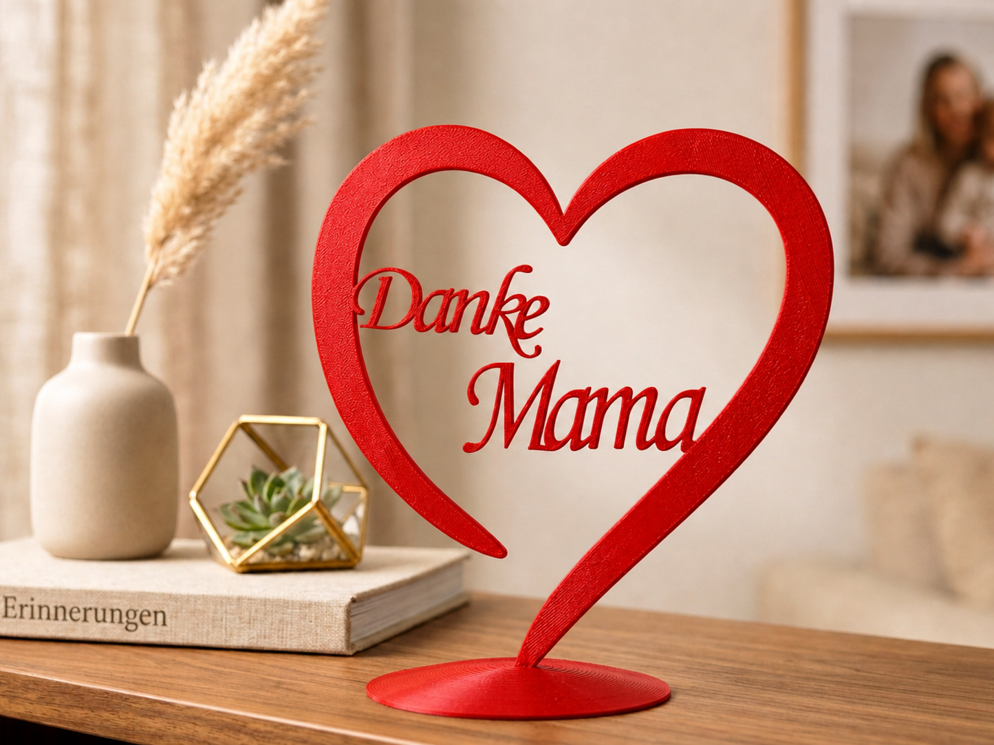 Danke Mama Herz Aufsteller / Deko / Geschenk - 3D Druck - aus Österreich