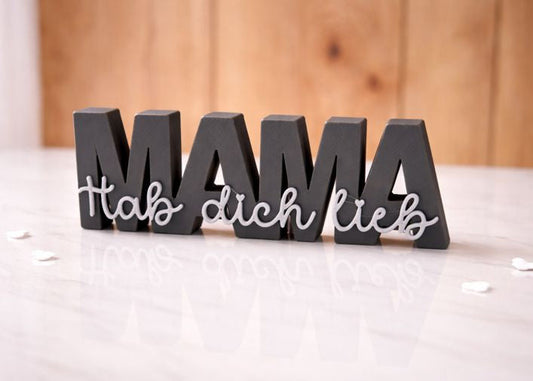 MAMA – „Hab dich lieb“ Schriftzug – Liebevolle Dekoration & Geschenkidee