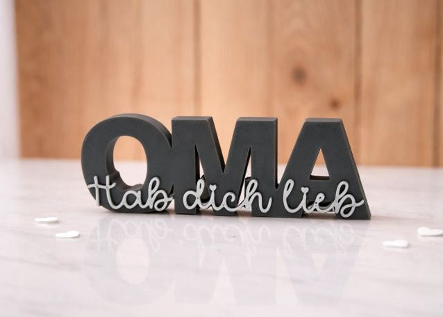 OMA – „Hab dich lieb“ Schriftzug – Liebevolle Dekoration & Geschenkidee