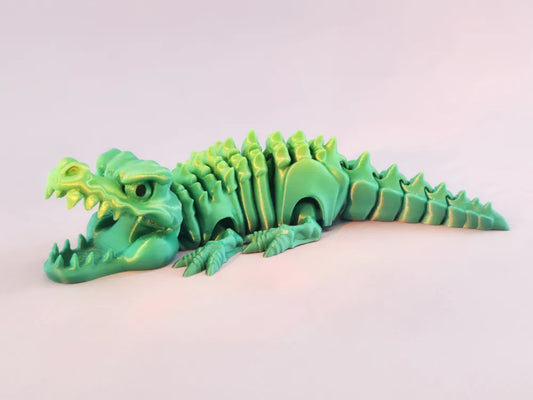 Skelett-Krokodil Flexitier – Bewegliche 3D-Tierfigur