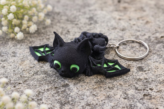 Fledermaus Schlüsselanhänger 3D-Druck – Halloween Geschenk 2er Set