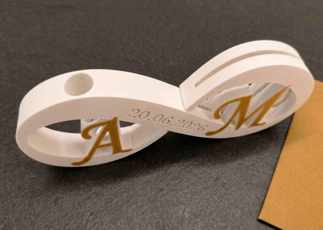 Unendlichkeitszeichen personalisiert Aufsteller / Deko / Hochzeits - Geschenk - 3D Druck - aus Österreich