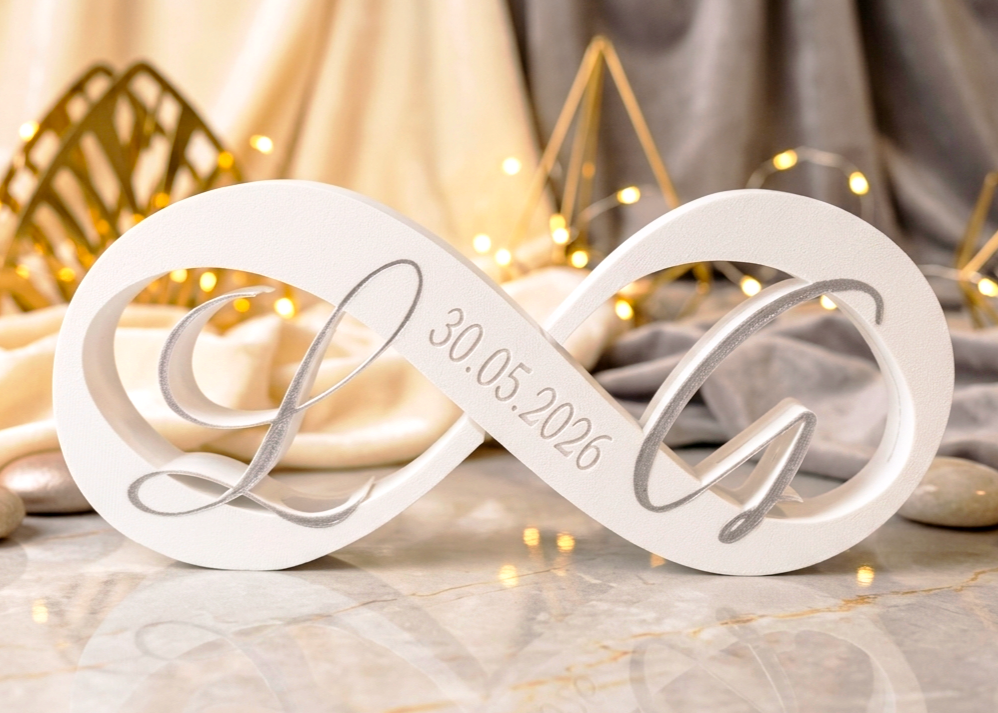 Unendlichkeitszeichen personalisiert Aufsteller / Deko / Hochzeits - Geschenk - 3D Druck - aus Österreich