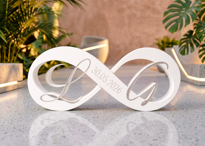 Unendlichkeitszeichen personalisiert Aufsteller / Deko / Hochzeits - Geschenk - 3D Druck - aus Österreich