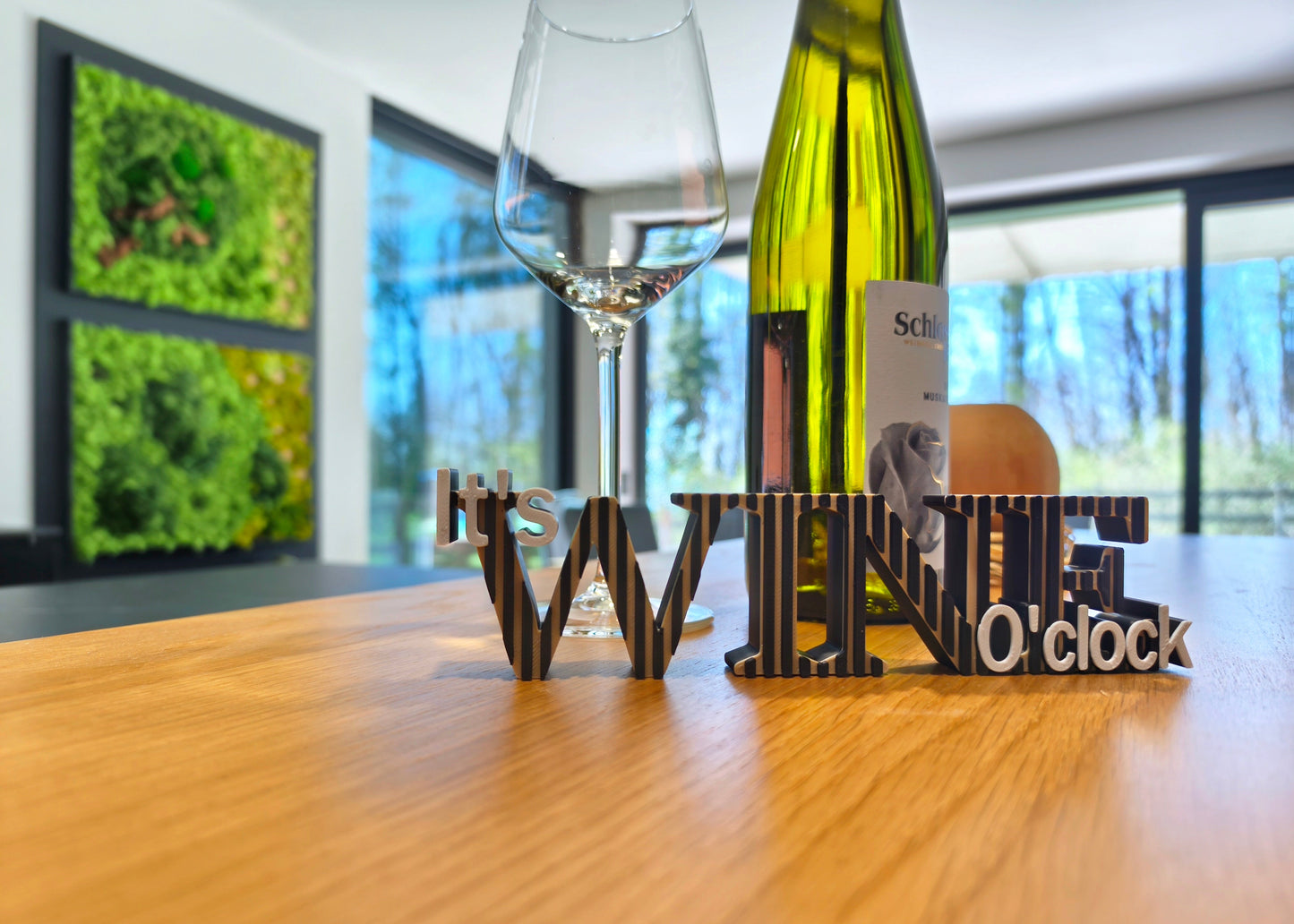 Schriftzug "It`s Wine O`clock" - Aufsteller / Deko / Geschenk - 3D Druck - aus Österreich