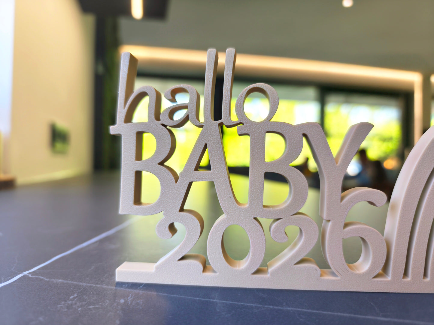 "Hallo Baby" Schrifzug Aufsteller / Deko / Geschenk - 3D Druck - aus Österreich