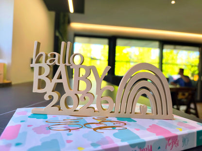 "Hallo Baby" Schrifzug Aufsteller / Deko / Geschenk - 3D Druck - aus Österreich