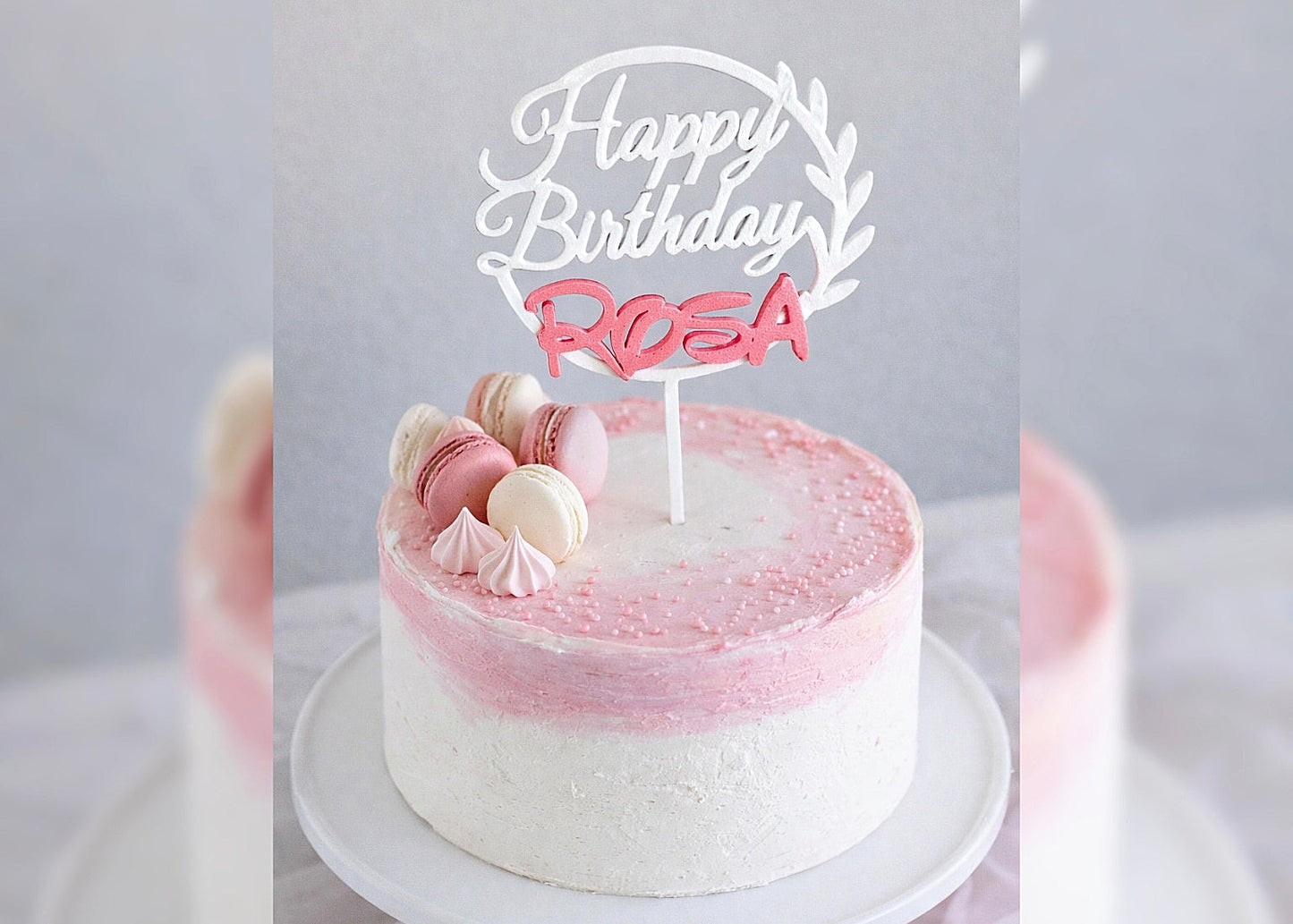 Personalisierter Cake Topper mit Märchenschrift Geburtstag - 3D Druck gedruckt