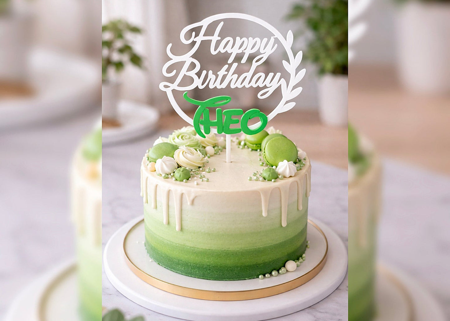 Personalisierter Cake Topper mit Märchenschrift Geburtstag - 3D Druck gedruckt