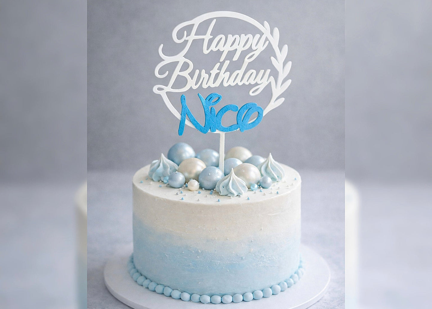 Personalisierter Cake Topper mit Märchenschrift Geburtstag - 3D Druck gedruckt