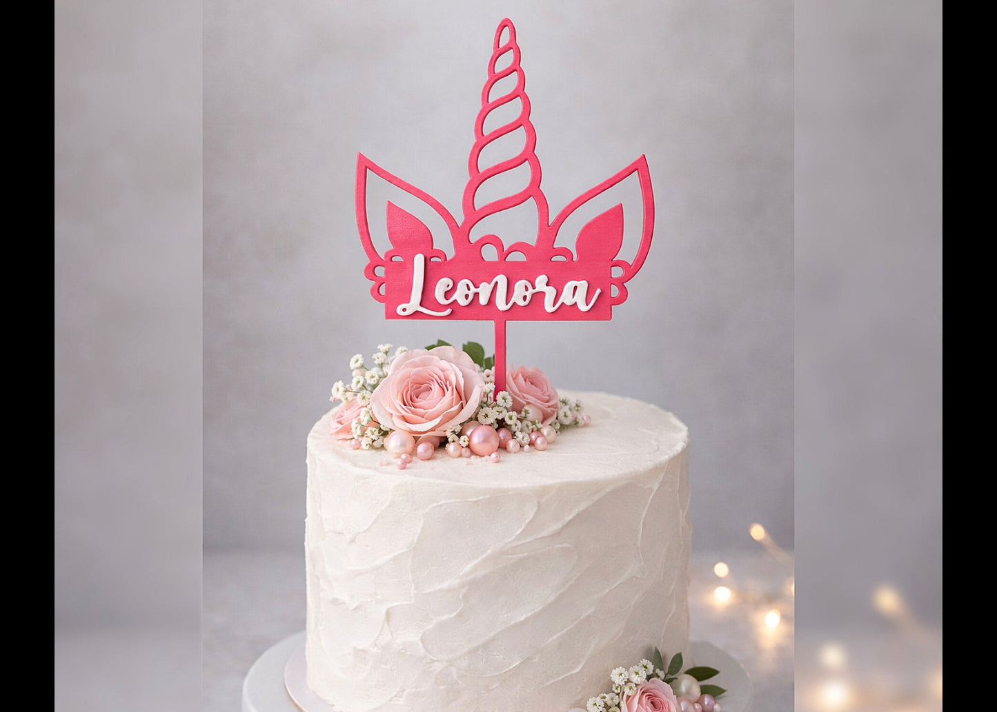 Einhorn Caketopper personalistiert - 3D gedruckt in Österreich