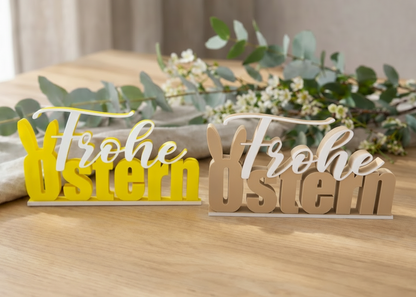 Frohe Ostern Schriftzug – moderne Osterdeko 3D-Druck