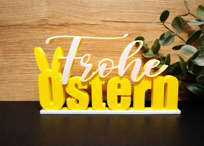 Frohe Ostern Schriftzug – moderne Osterdeko 3D-Druck