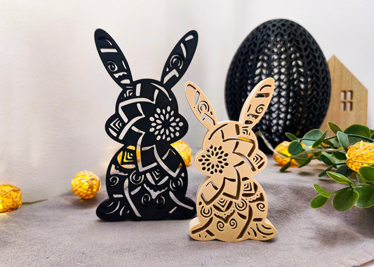 3D Osterhase mit Muster – Premium 3D gedruckte Osterdeko aus Österreich
