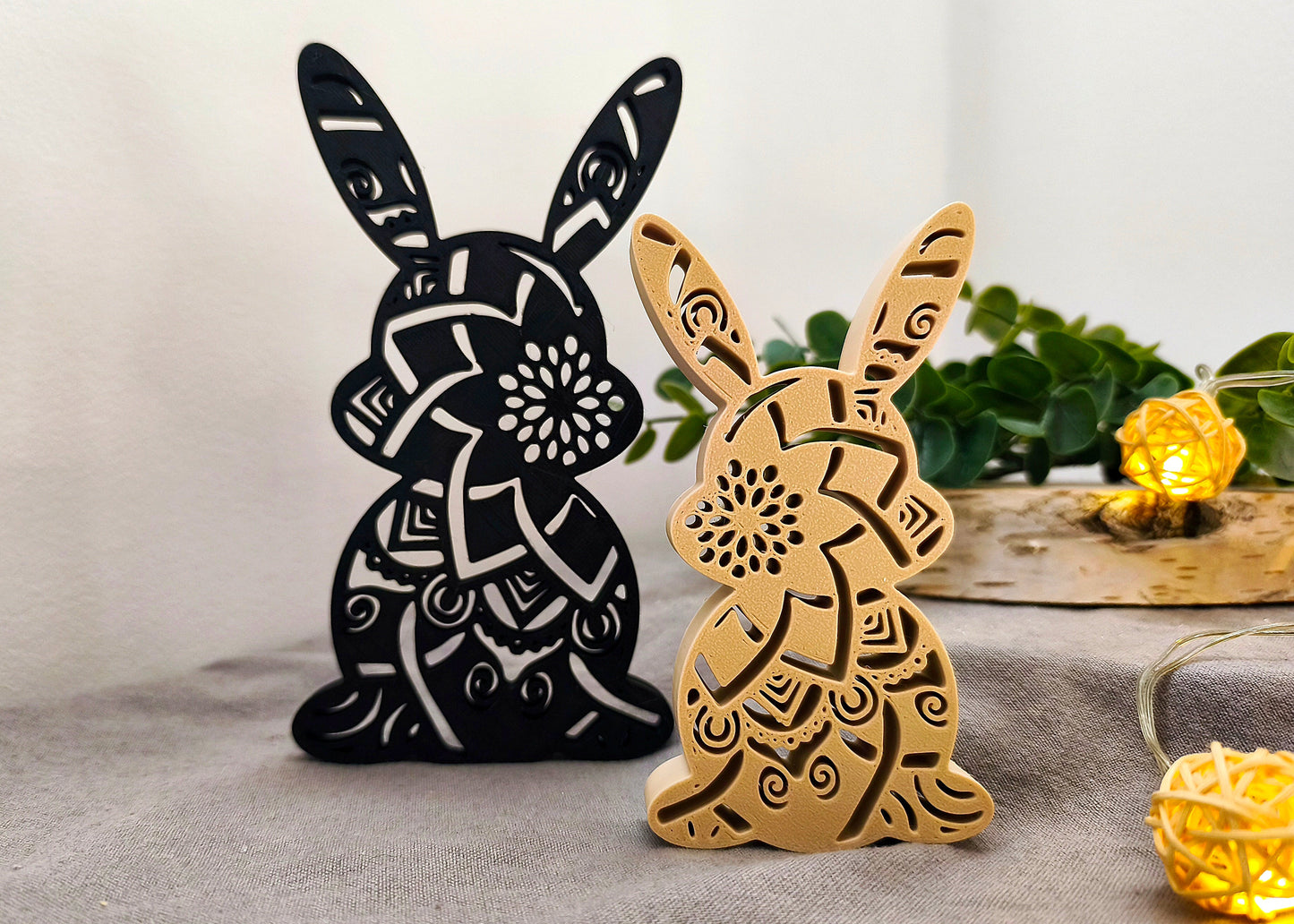 3D Osterhase mit Muster – Premium 3D gedruckte Osterdeko aus Österreich