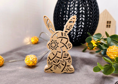 3D Osterhase mit Muster – Premium 3D gedruckte Osterdeko aus Österreich