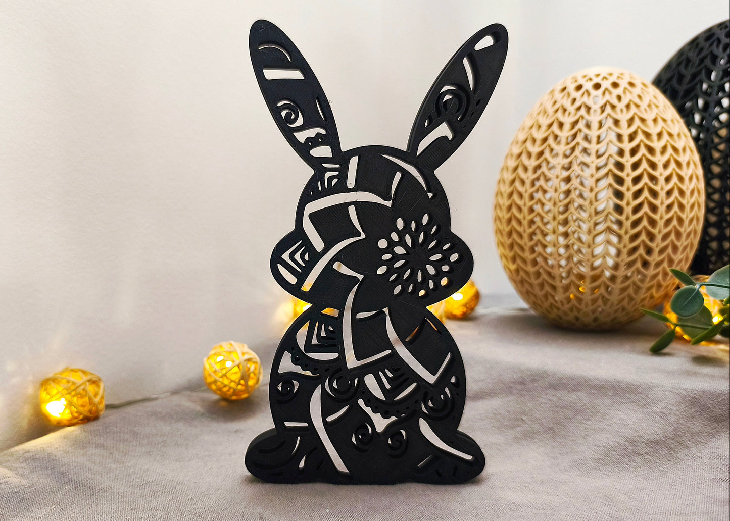 3D Osterhase mit Muster – Premium 3D gedruckte Osterdeko aus Österreich